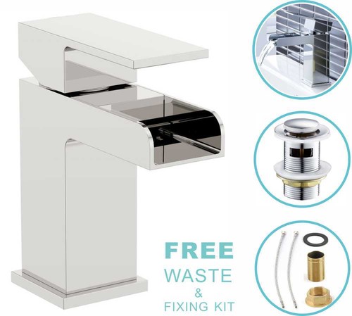Waterfall bathroom taps - taps, chrome