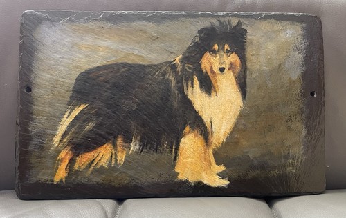 Oil painting slate tile - slate,