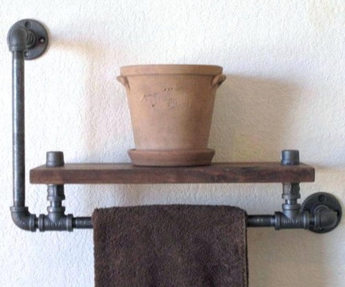 Industrial pipe bathroom towel - bathroom,