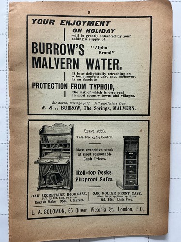 Burrow malvern water 1905 - water,