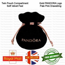 PANDORA Black Pouch  Velvet Felt Jewellery Pouch Charms Rings Earrings Gift bag