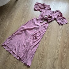 Zara Dusty Pink Tie Front Midi