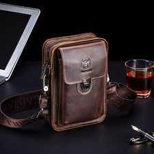 Men Genuine Leather Coffee