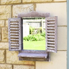 Brown Shutter Window Mirror