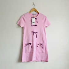Zara Pink Knit Dress With Bows