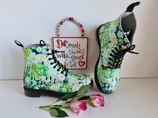 Dr. Martens 1460 8 hole floral green slime leather pascal shoes UK 6 EU 39 US 8