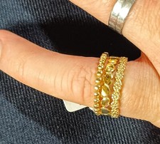 Gold Coloured Trilogy Stacking Ring set - Ex High St Stock
