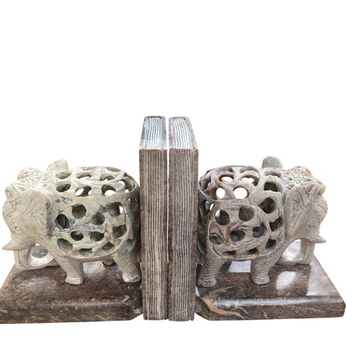Decorative soapstone bookends - decorative,
