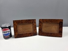 2 x Burl Wood Photo Frames - 19.5 cm x 15 cm