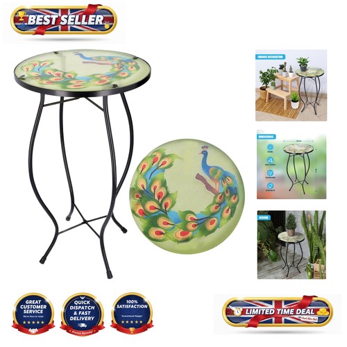 Peacock mosaic garden table - mosaic,
