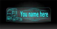 Name Truck Cabin Interior 30x10cm Engraved Usb Led Light  Colors changing
