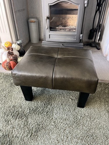 Small footstool antique green - small,