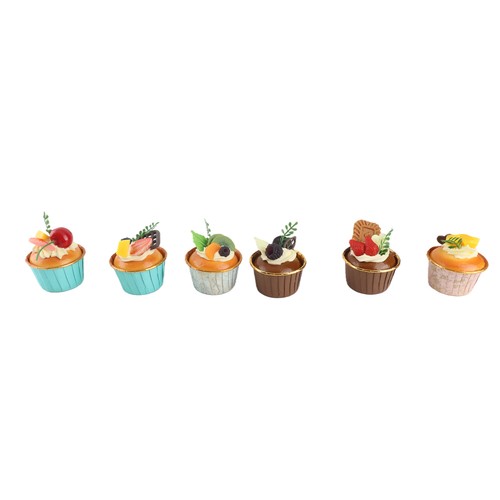 6pcs artificial cupcakes - cupcakes, pu