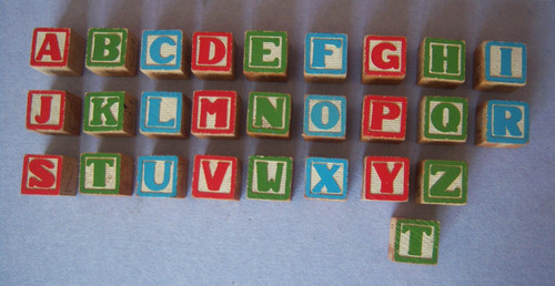 Vintage wooden alphabet - vintage, blocks