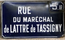 Old French enamel street road