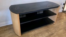 Alphason oak and black glass tv stand