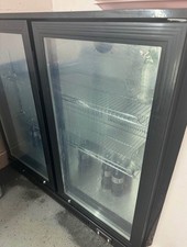 BACK BAR PUB FRIDGE 2 HINDGED GLASS DOOR UNDERCOUNTER BEER DISPLAY 