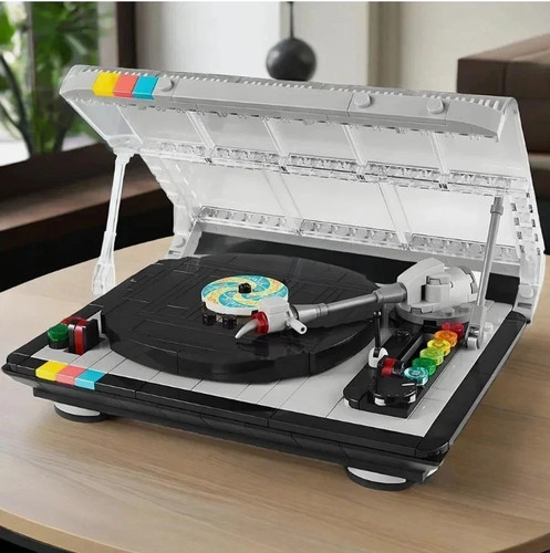Retro record player building - retro,