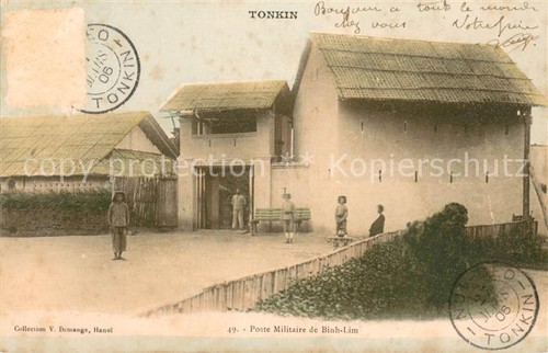 Tonkin poste militaire - militaire, binh