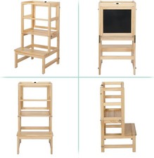 JOYMOR 3-IN-1 Kids Toddler Learning Tower Standing Step Stool with Blackboard