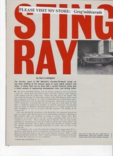 1961 Chevrolet Corvette SS Stingray racer 6 page article, in print ad category