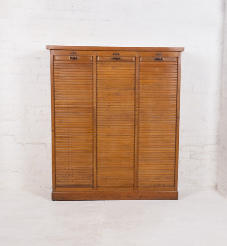 Vintage french oak tambour - french,