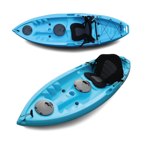 Sky blue sit top kayak - on,