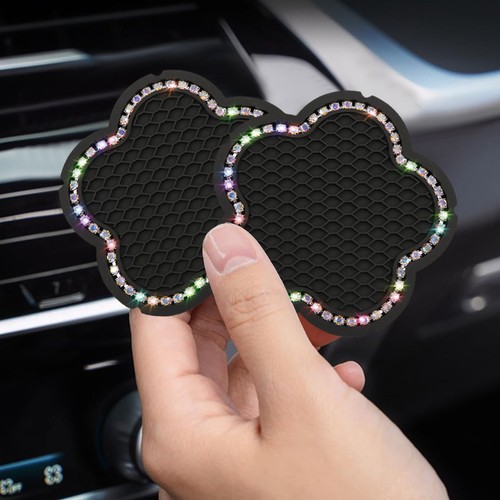 Black car cup holder pad - black,