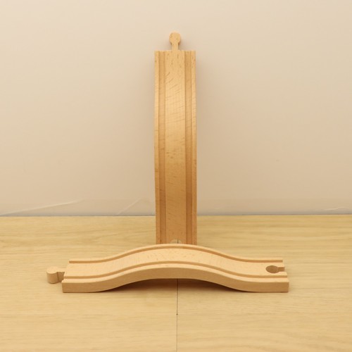 Wooden train track arched ramp - train,