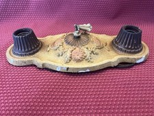 Antique 1927 2-Bulb Cast Iron CEILING LIGHT FIXTURE W Original Parts & Wiring