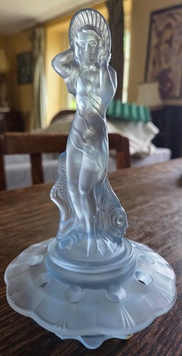 Art deco blue frosted glass - art,