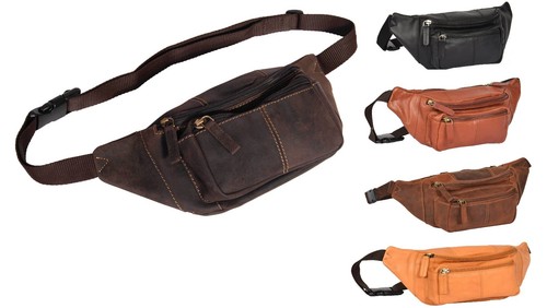 Genuine leather bum - bum, travel