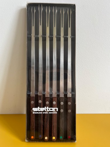 Stelton teak fondue - 6, forks