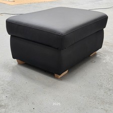 John Lewis Camden leather foot stool - Matt Black - £650 in store
