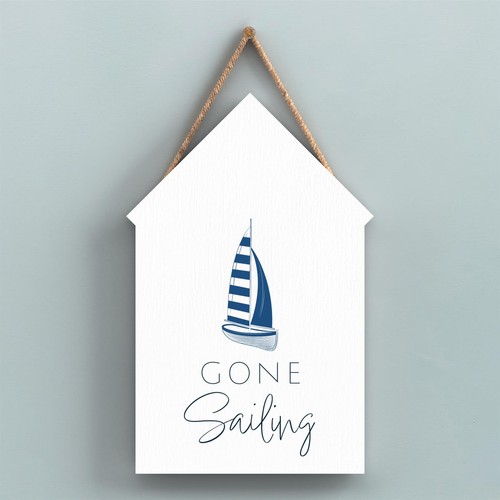 Gone sailing coastal blue - sailing,