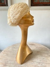 Vintage 1950s Wedding Hat. Italian Ivory Net/Ribbon. 6 7/8.Excellent. CONNOR