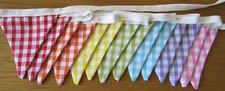 Rainbow Gingham Fabric Bunting