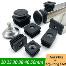 Square/Rectangle Nut Plug-Stainless Steels Adjustable Feet Foot Pad Table Leg