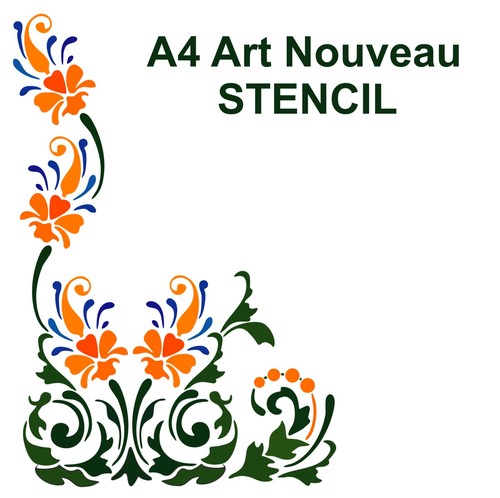 Art nouveau stencil corner - nouveau,