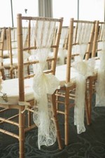 CHAIR COVER WEDDING EVENT DÉCOR LACE CHAIR BOW SASH VARIOUS COLOURS