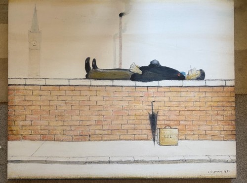 Lowry man lying on a - l,