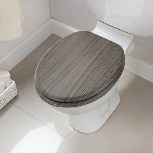 Grey wooden toilet seat mdf - toilet,
