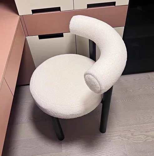 White boucle accent chair - white,