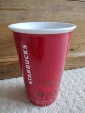 Starbucks 2014 Red Ceramic Insulated Tumbler Mug