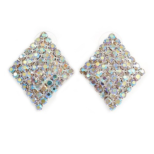 Crystal diamond stud - crystal,