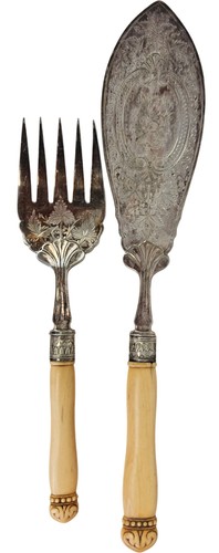 Victorian silver plated fish - victorian,