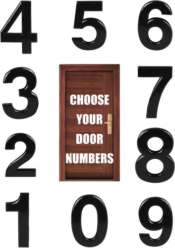 Black door numbers - numbers, self