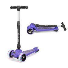Xootz Scout Tri-Scooter, LED 3-Wheeled Light Up Kick Scooter Purple