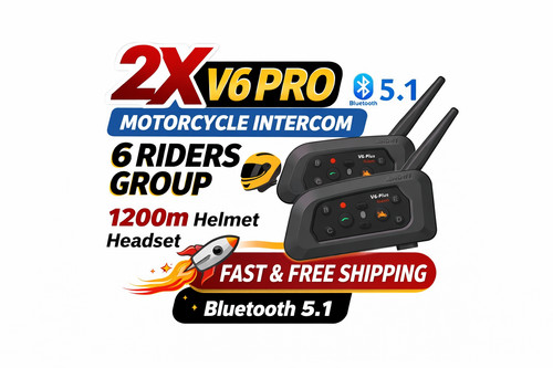 Pro motorcycle intercom - 2x, v6