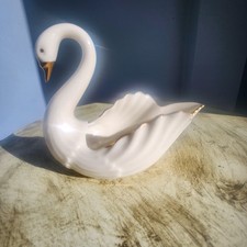 Lenox Porcelain White Swan Gold Trim Ornament Collectible No Box Vintage